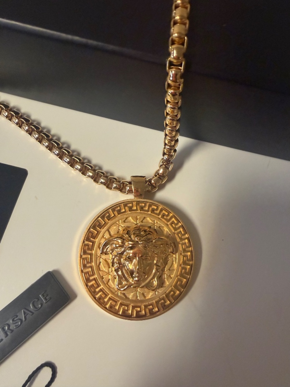 Versace goldtone medusa pendant and chain - Picture 8 of 8